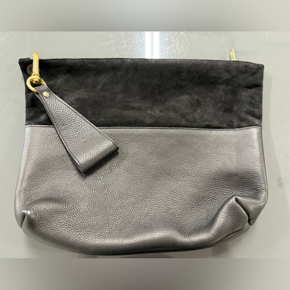 Alice Noon Black Leather Clutch Handbag